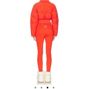 Free People Flame-Red Fitted Jumpsuit